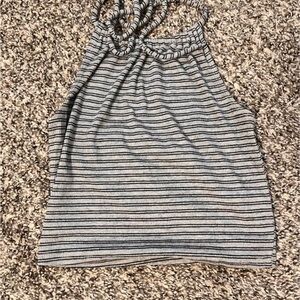 Urban Outfitters Black and Gray Striped Crop Top